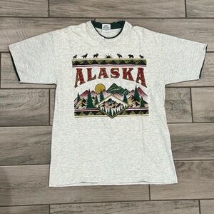 90s Vintage Signal Sports Alaska Graphic Cotton T-Shirt| Size Large